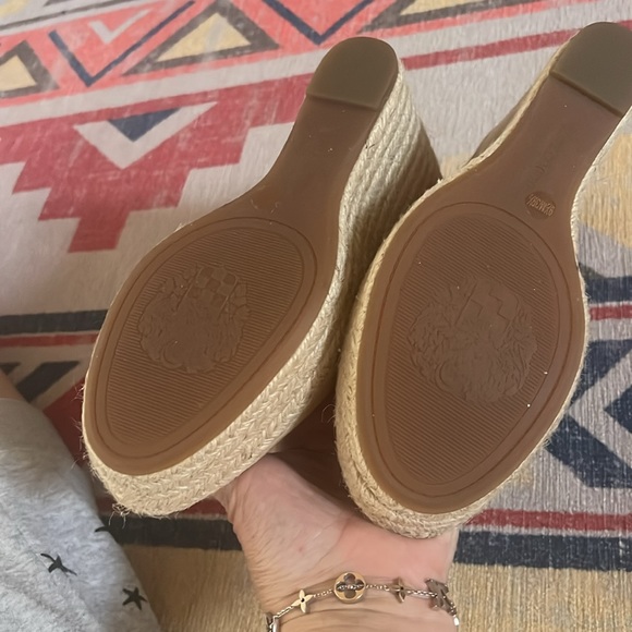 Vince Camuto patent leather wedges in tan - Picture 3 of 4